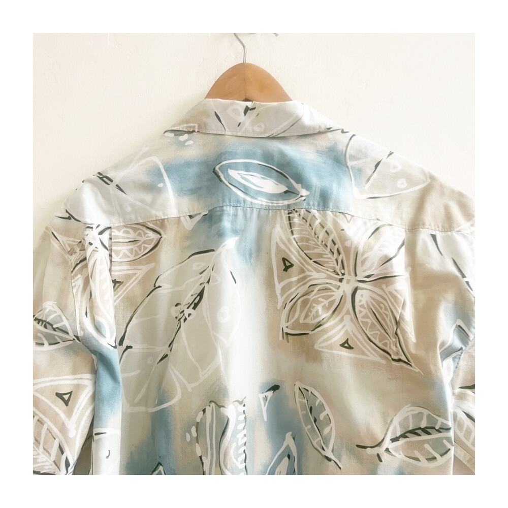 Vintage Hilo Hattie Hawaii Button Shirt Mens Beige Tropical Print L/XL Beachwear - Picture 5 of 8
